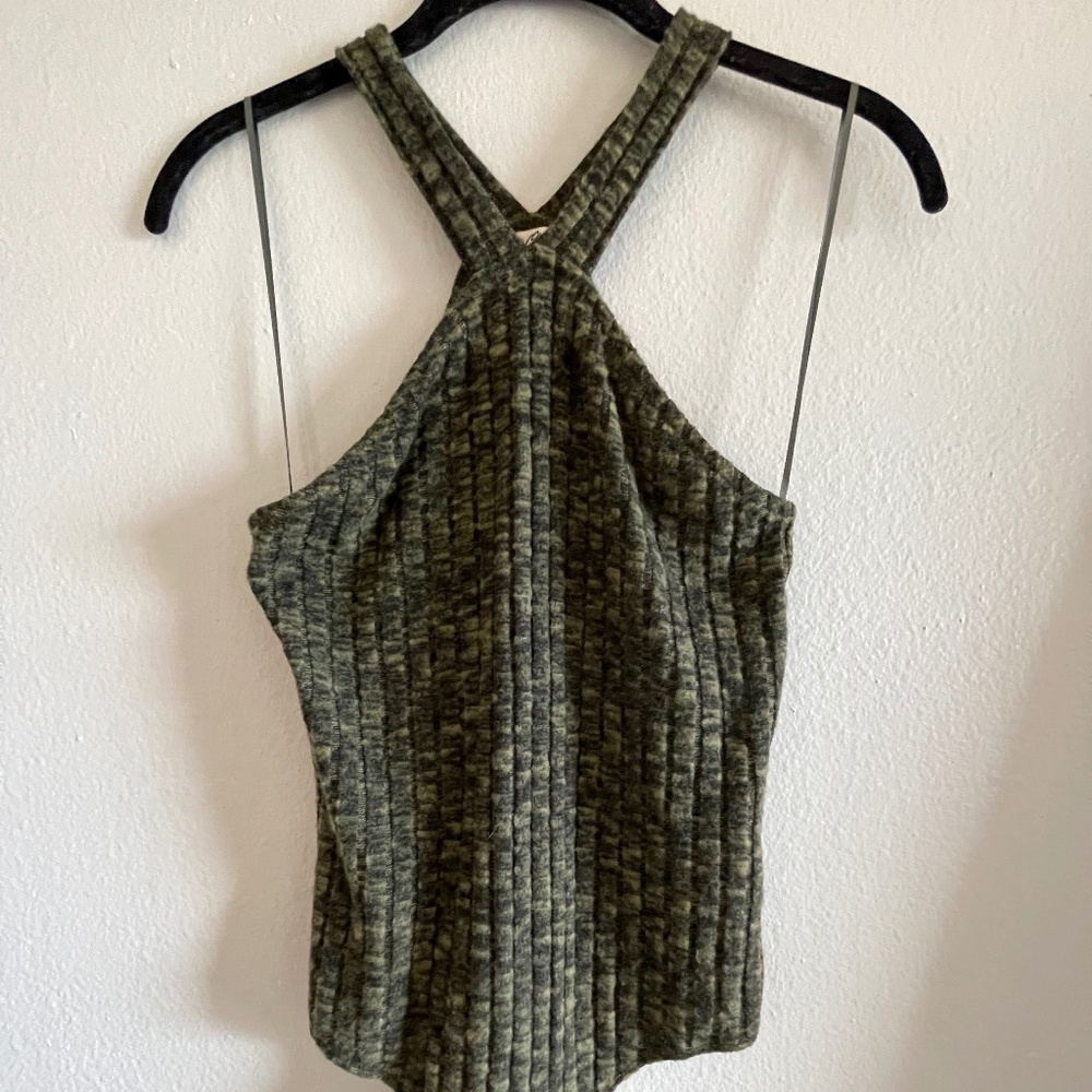 Never worn - Heather Green Thong Snap Bodysuit